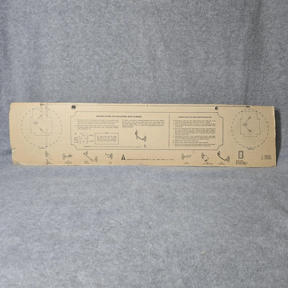 Vintage 1960s Deco Room Towel Chain 507 Antique Gold Hardware NOS 18